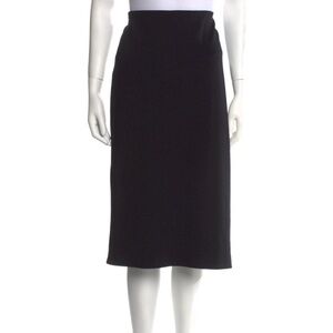 The Row Classic Black Midi Skirt